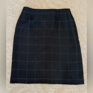 Black Checkered Pencil Skirt